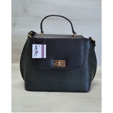 Молодіжна жіноча сумка-клатч Welassie зелена змія з гладким чорним 61404