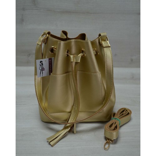 Молодежная сумка Welassie из эко-кожи Люверс золотого цвета 23107 Welassie 23107