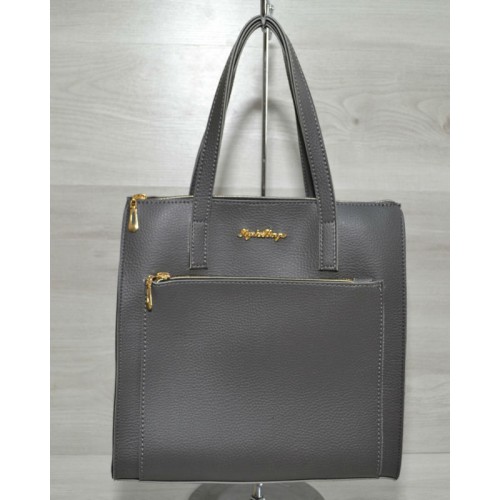 Сумка Welassie з накладною кишенею сірого кольору 54201