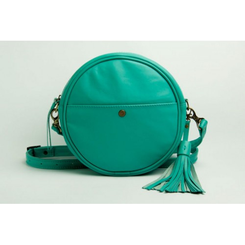 Женская кожаная сумка Wellbags Mint green bag circle W038.8 мятно-зеленая