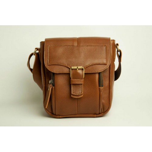 Мужская кожаная сумка Wellbags Messenger Alnair mini оcher W057.3 рыжая