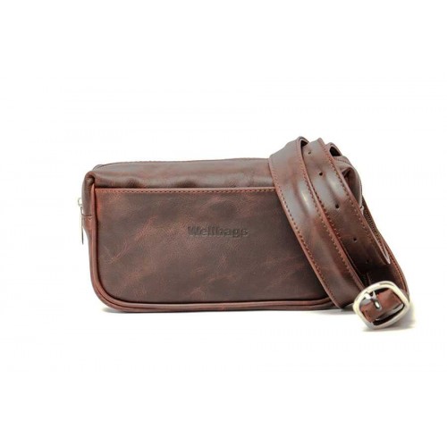 Сумка на пояс Wellbags Waist bag Agnes brown wb013.1 мармурово - коричнева