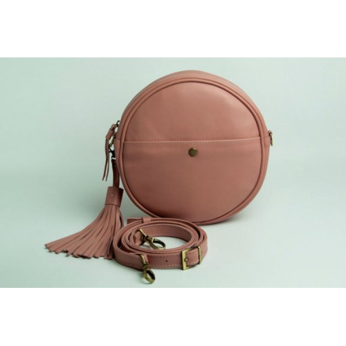 Женская кожаная сумка Wellbags Pink bag circle розовая