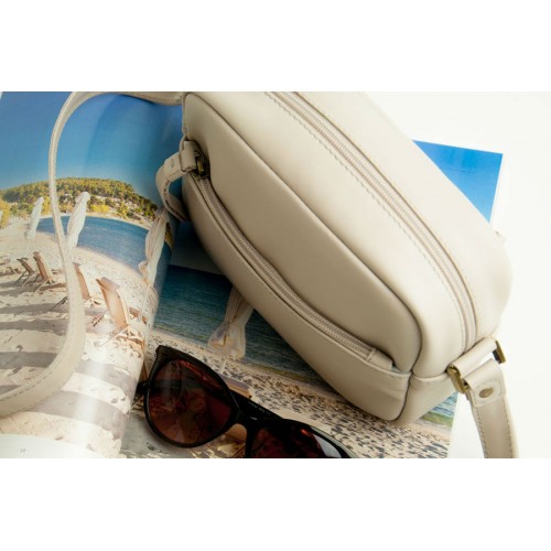 Женская кожаная сумка Wellbags CrossBody Verbenka powder W059.9 серый беж