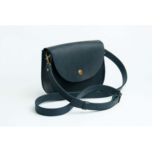 Женская кожаная сумка Wellbags Saddle blue mini W008.2M синяя