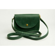 Жіноча шкіряна сумка Wellbags Saddle green mini W008.5M зелена