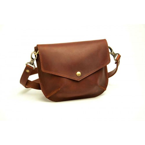 Женская кожаная сумка Wellbags Flapbag little ocher W014.2M рыжая