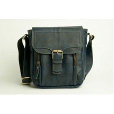 Мужская кожаная сумка Wellbags Messenger Alnair mini blue W057.2 синяя