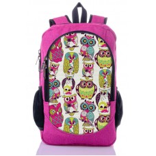 Рюкзак міський XYZ New Design РГ18506 Совки малиновий