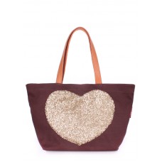Сумка POOLPARTY Lovetote коричневая