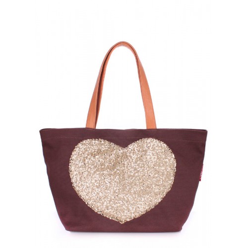 Сумка POOLPARTY Lovetote коричневая
