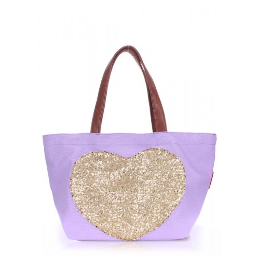 Сумка POOLPARTY Lovetote фиолетовая