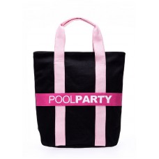 Сумка POOLPARTY 82 черная с розовым