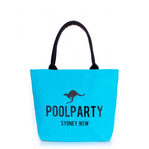 Коттоновая сумка POOLPARTY 9 блакитна