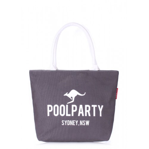 Коттоновая сумка POOLPARTY 9 серая