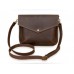 Женский кожаный клатч Wellbags Flapbag mini brown W014 коричневый