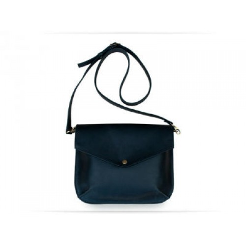 Женский кожаный клатч Wellbags Flapbag mini black W014.1 чёрный