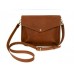 Женский кожаный клатч Wellbags Flapbag mini ocher W014.2 тёмно-рыжий