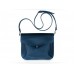 Жіночий шкіряний клатч Wellbags Flapbag mini blue W014.3 темно-синій