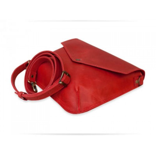 Женский кожаный клатч Wellbags Flapbag mini red W014.4 красный