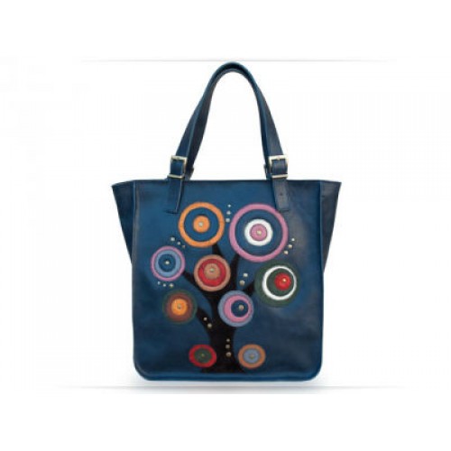 Женская кожаная сумка Wellbags Shopper blue Wish tree w050.1 синяя