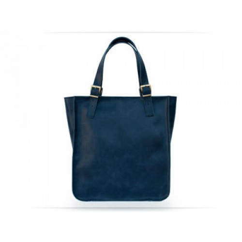 Жіноча шкіряна сумка Wellbags Marins Shopper blue w050.2 темно-синя