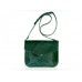 Женский кожаный клатч Wellbags Flapbag mini green W014.5 зелёный