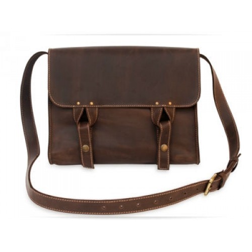 Кожаная сумка Wellbags Satchel bag brown W020 коричневая