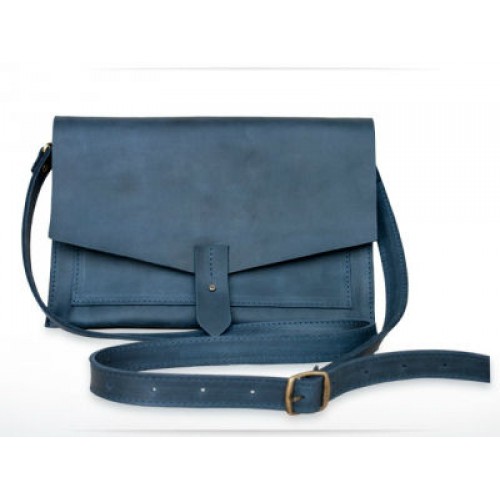 Женский кожаный клатч Wellbags Tablet bag blue W028.1 синий
