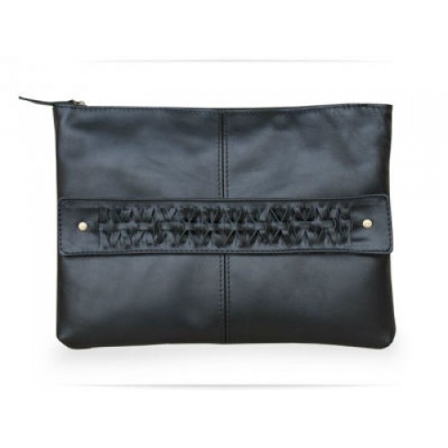 Жіночий шкіряний клатч Wellbags Clutch handheld black W018.1 чорний