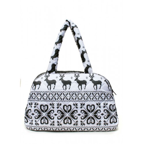 Сумка-саквояж POOLPARTY с оленями ns2-white