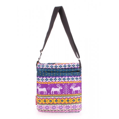 Сумка-планшет POOLPARTY з оленями pool-59 синьо-фіолетова