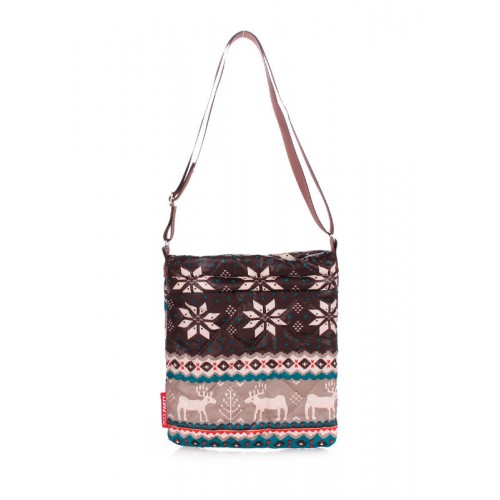 Сумка-планшет POOLPARTY с оленями pool-59 коричневая