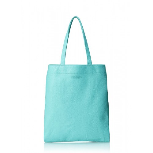 Женская кожаная сумка POOLPARTY daily-tote-blue голубая