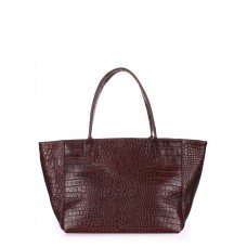 Жіноча шкіряна сумка POOLPARTY desire-caiman-brown коричнева