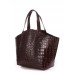Жіноча шкіряна сумка POOLPARTY fiore-caiman-brown коричнева