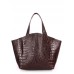Жіноча шкіряна сумка POOLPARTY fiore-caiman-brown коричнева